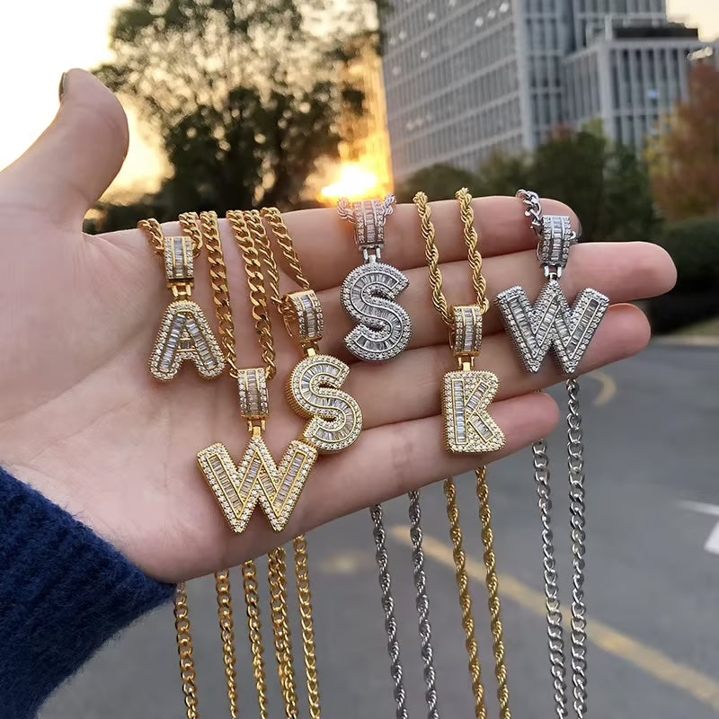 BUY 1 GET 1 FREE(2 Pack)--Diamond Letter Initial Necklaces--50% OFF until 23:59!