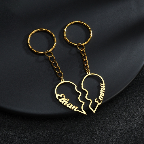 Nicole DIY English Letter Half Heart Keychain