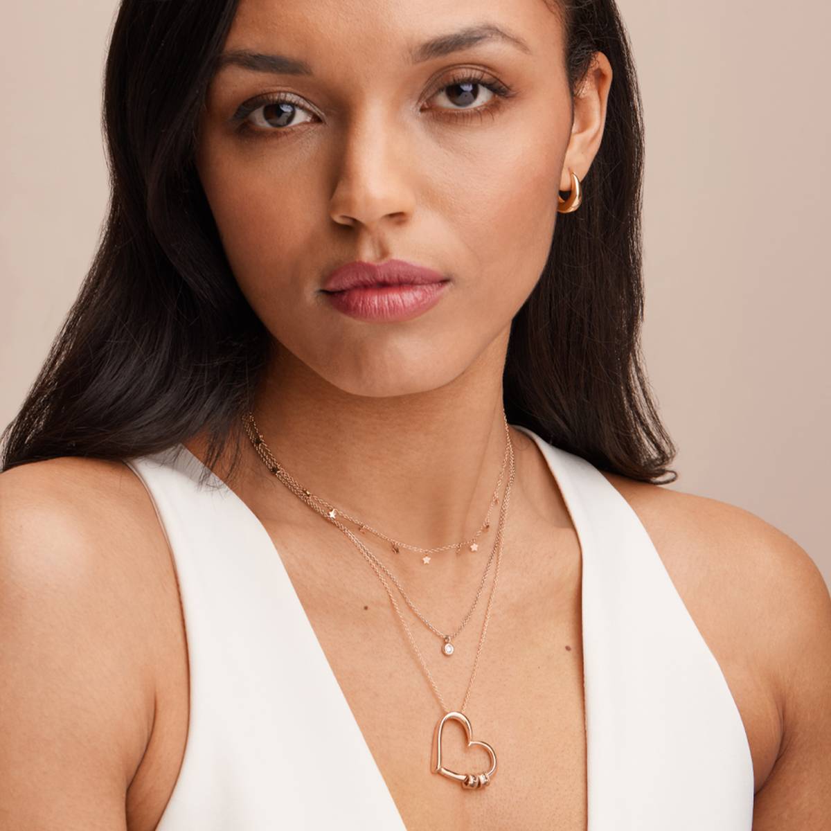 Charming Personalized Heart Engraved Bead Necklace