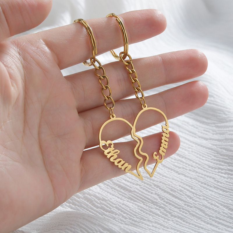 Nicole DIY English Letter Half Heart Keychain