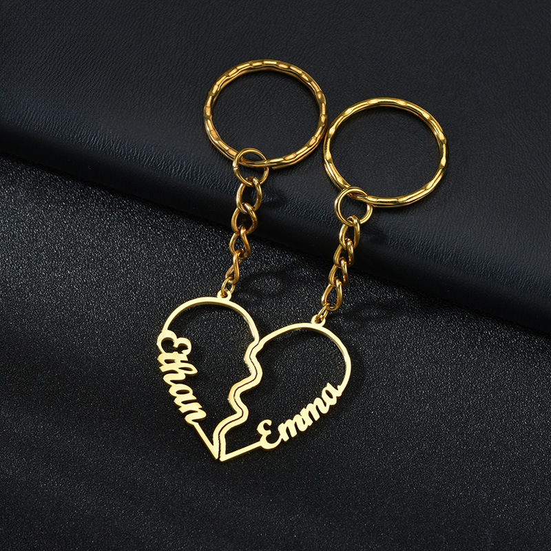 Nicole DIY English Letter Half Heart Keychain