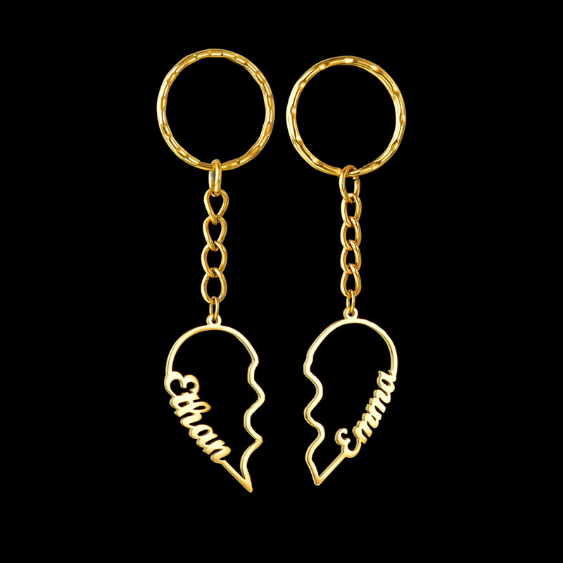 Nicole DIY English Letter Half Heart Keychain