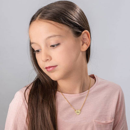 Eyelyn Engraved Heart Necklace