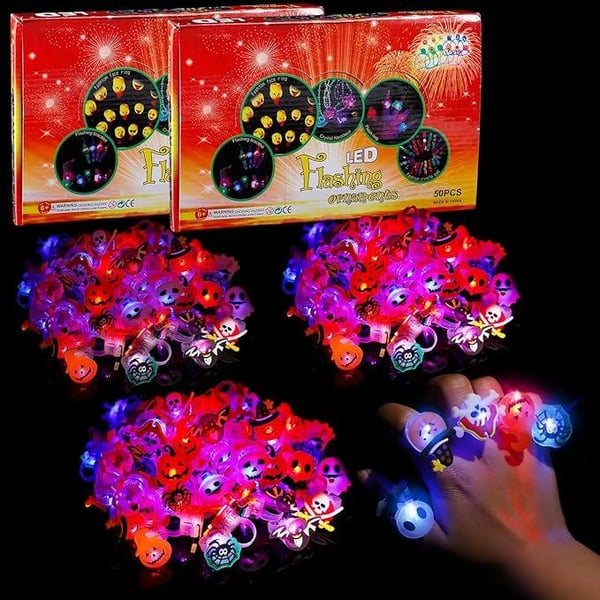 ๐ Hot Sale Promotion 60% OFF ๐ป 50PCS Halloween LED Glow Rings