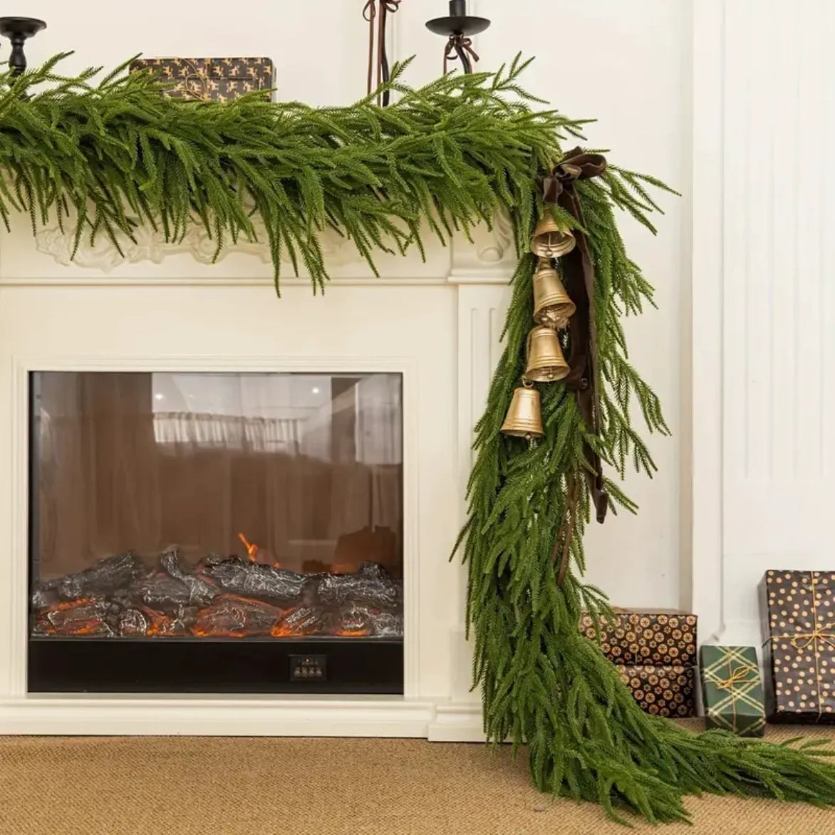 🎄 Christmas Artificial Cedar Garland – Lush, Festive Home Décor for Doors, Mantels & Tables!