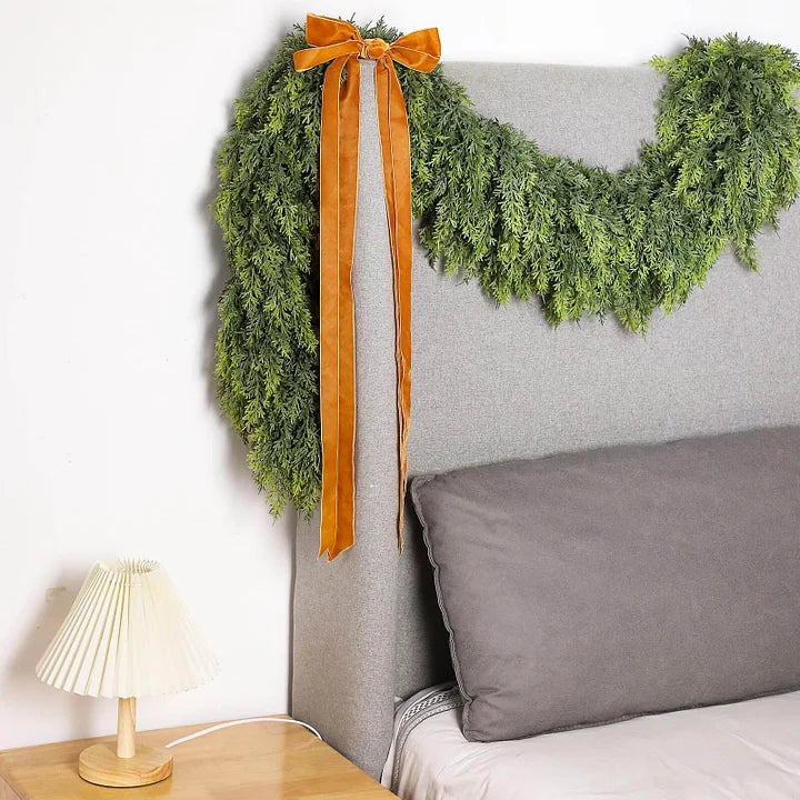 🎄 Christmas Artificial Cedar Garland – Lush, Festive Home Décor for Doors, Mantels & Tables! ✨