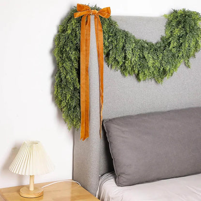 🎄 Christmas Artificial Cedar Garland – Lush, Festive Home Décor for Doors, Mantels & Tables! ✨