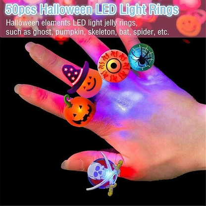 🎃 Hot Sale Promotion 60% OFF 👻 50PCS Halloween LED Glow Rings