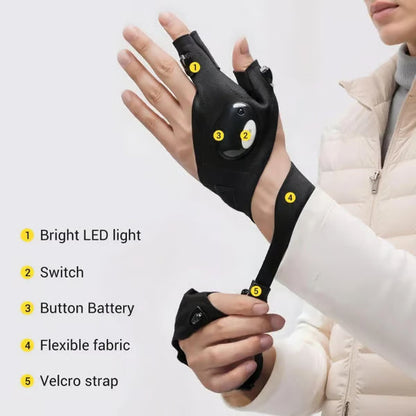 🔥 Christmas Flash Deal 🎁 65% OFF, Hands-Free LED Half Finger Gloves