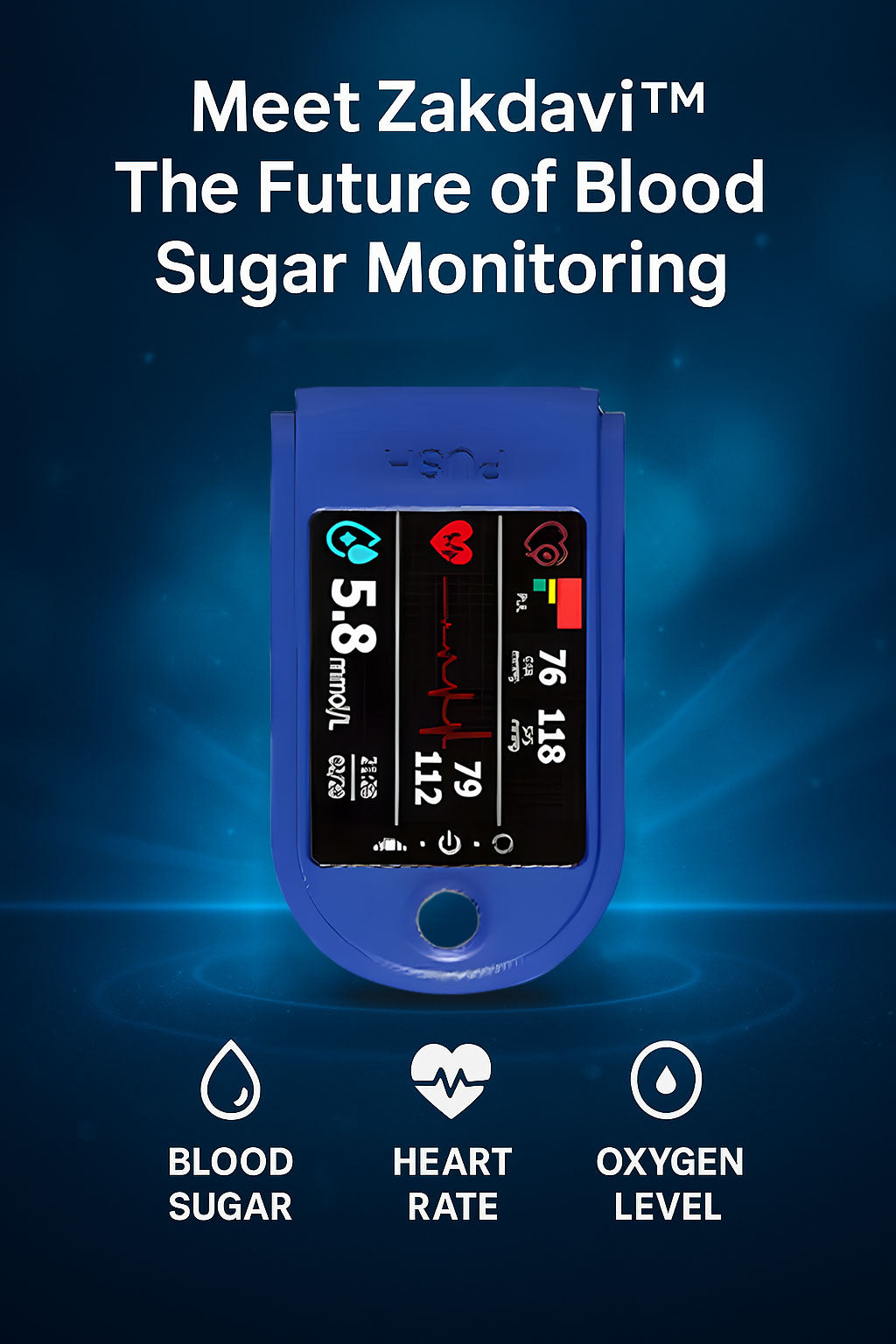 Zakdavi™ Smart Non-Invasive Glucose Monitor – 99% Accuracy