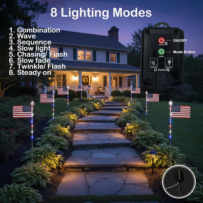 250th Anniversary Solar American Flag Lights