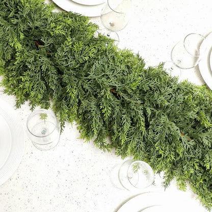 🎄 Christmas Artificial Cedar Garland – Lush, Festive Home Décor for Doors, Mantels & Tables! ✨