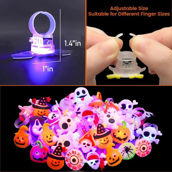 🎃 Hot Sale Promotion 60% OFF 👻 50PCS Halloween LED Glow Rings