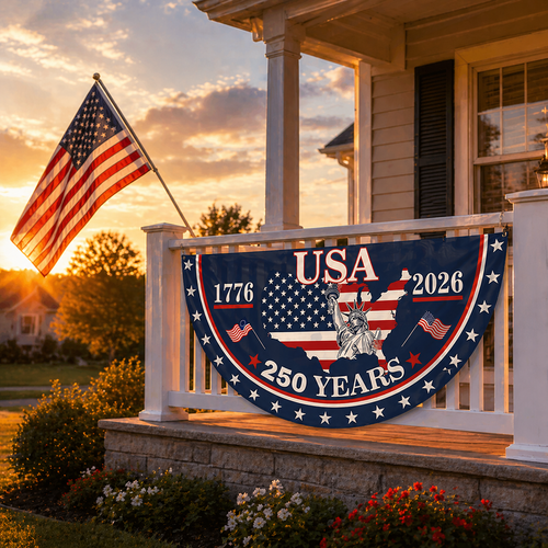 Commemorative 250th Half-Fan Flag