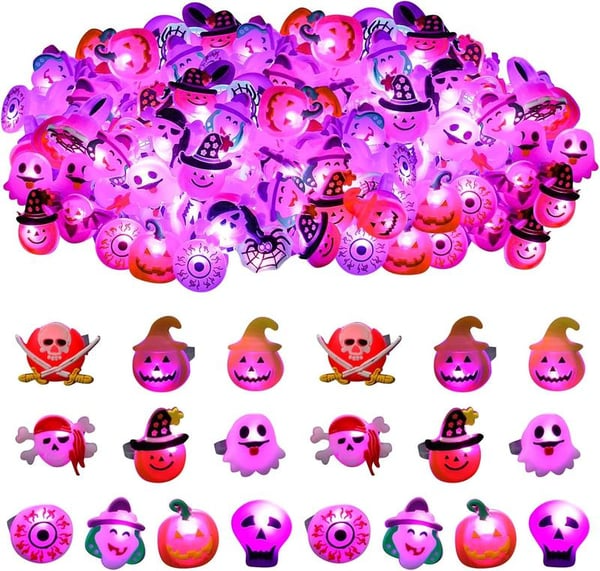 🎃 Hot Sale Promotion 60% OFF 👻 50PCS Halloween LED Glow Rings