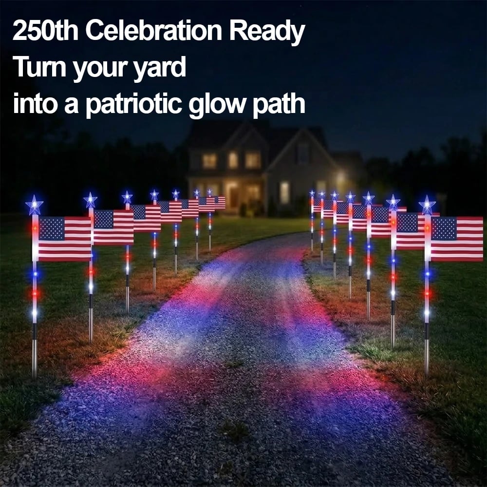 250th Anniversary Solar American Flag Lights