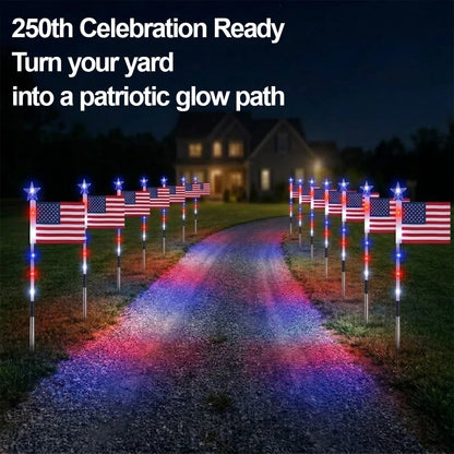 250th Anniversary Solar American Flag Lights