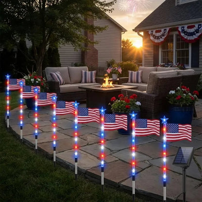 250th Anniversary Solar American Flag Lights