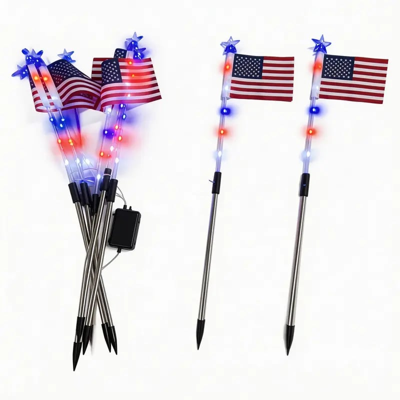 250th Anniversary Solar American Flag Lights