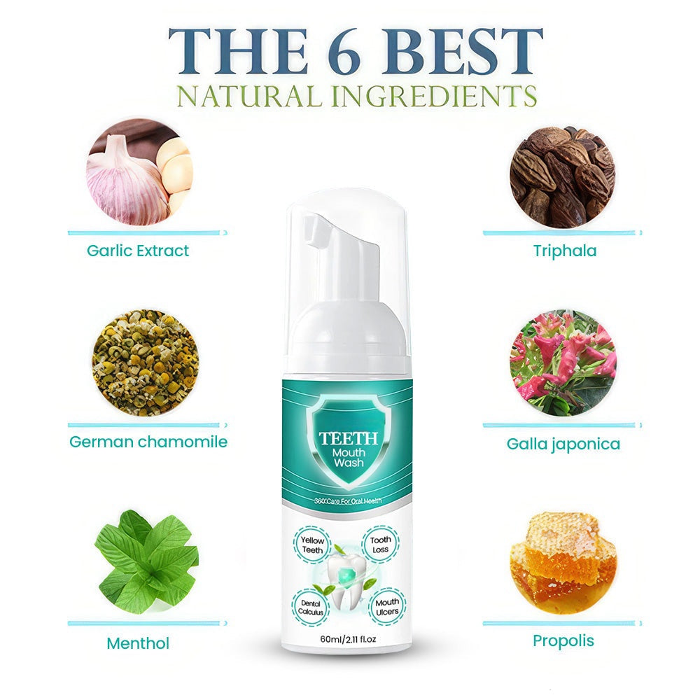 🌿NEW TEETH Mouthwash Foam - Solve All Oral Problems 🔥 LAST DAY SALE 70% OFF 🔥