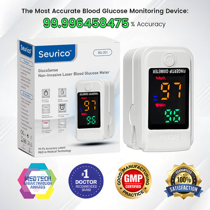 【OFFICIAL STORE】👨‍⚕️Seurico™ GlucoSense Non-Invasive Laser Blood Glucose Meter【99.9%Accuracy👍Latest R&D in Medical Technology🗽🗽🗽】