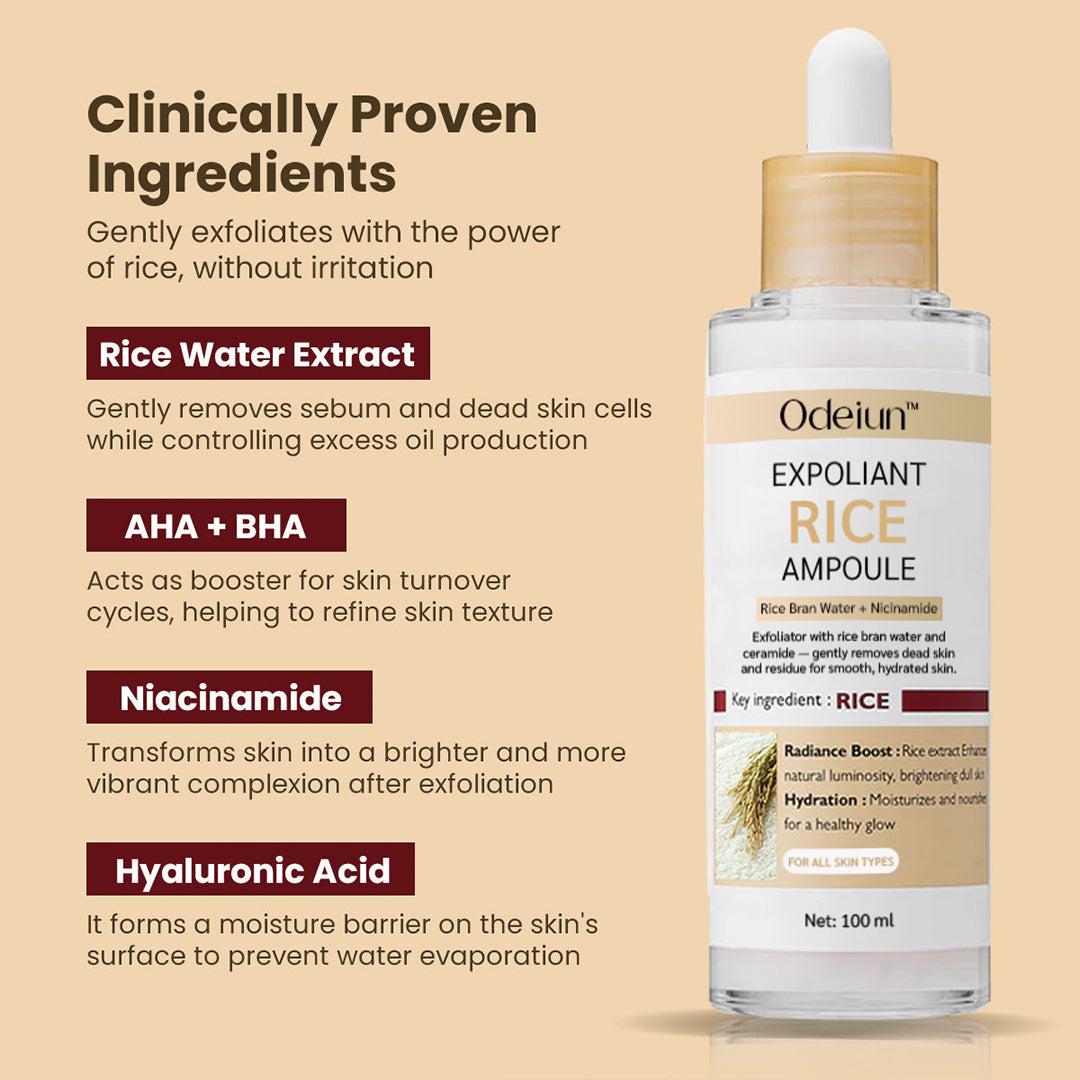 ODEIUN™ GlowRice Brightening Ampoule|Reveal Radiant Skin with Every Drop — Powered by Rice Essence ✨🌾