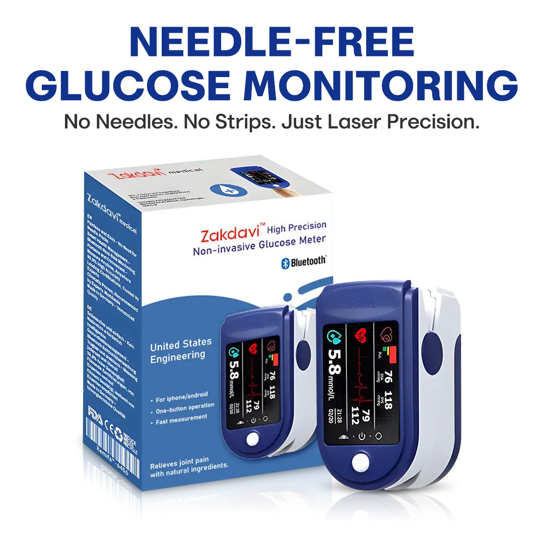 🛍️ Zakdavi™ Non-invasive Glucose Meter – Painless, Portable & Clinically Accurate Blood Sugar Monitoring