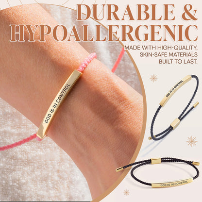 🙏 Find Strength in Faith ✨ God is in Control Bracelet – A Daily Reminder of Peace and Hope 💖