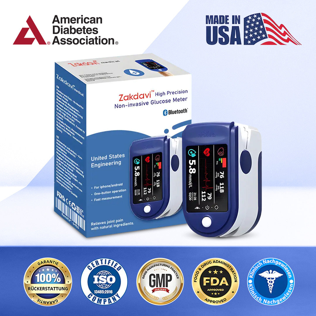 🛍️ Zakdavi™ Non-invasive Glucose Meter – Painless, Portable & Clinically Accurate Blood Sugar Monitoring
