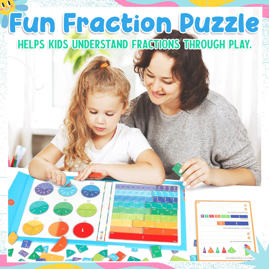 🔥Last Day 49% OFF -📚Montessori Magnetic Book Fraction Puzzle