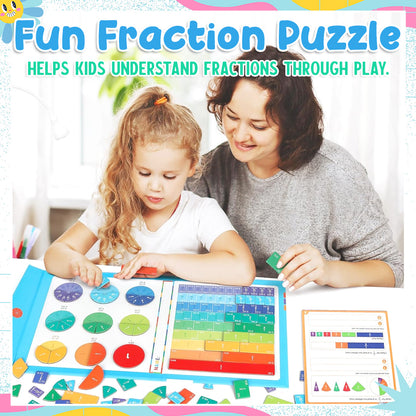 🔥Last Day 49% OFF -📚Montessori Magnetic Book Fraction Puzzle