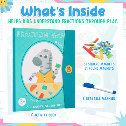 🔥Last Day 49% OFF -📚Montessori Magnetic Book Fraction Puzzle