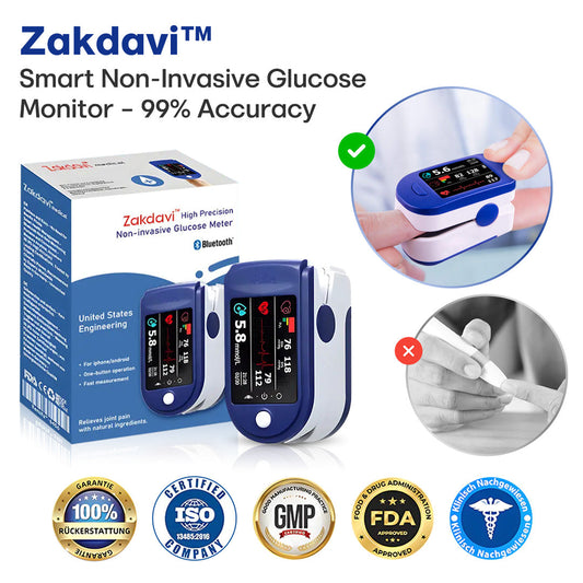 🛍️ Zakdavi™ Non-invasive Glucose Meter – Painless, Portable & Clinically Accurate Blood Sugar Monitoring