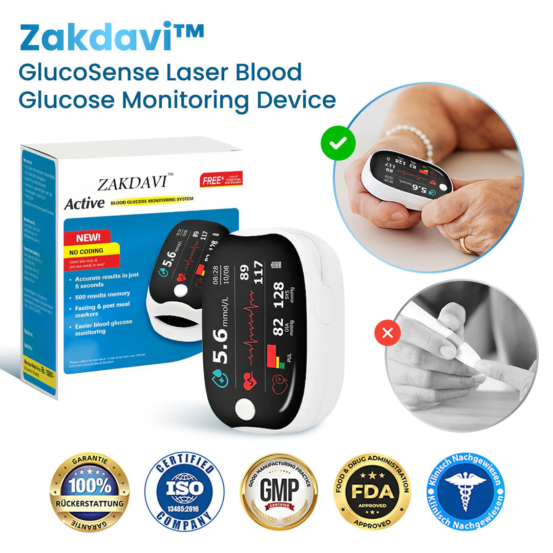 🔥[Official Store] Zakdavi™ GlucoSense Laser Blood Glucose Monitoring Device