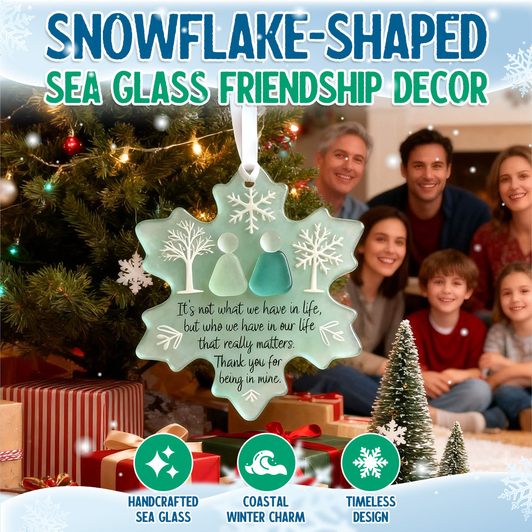 🌊Snowflake-Shaped Sea Glass Friendship Decor❄✨ Shaped by Nature & Crafted by Hand!