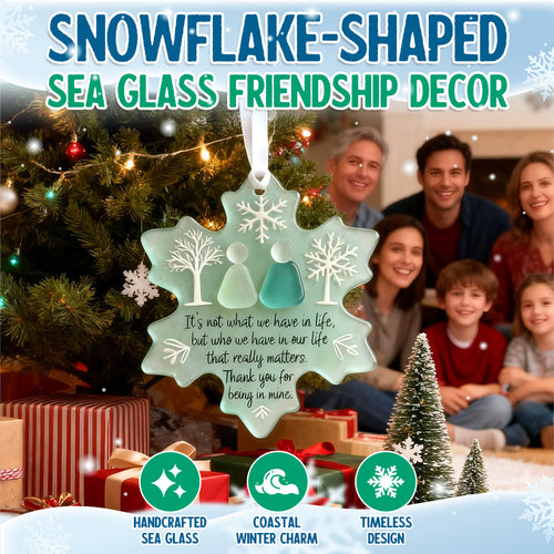 🌊Snowflake-Shaped Sea Glass Friendship Decor❄✨ Shaped by Nature & Crafted by Hand!