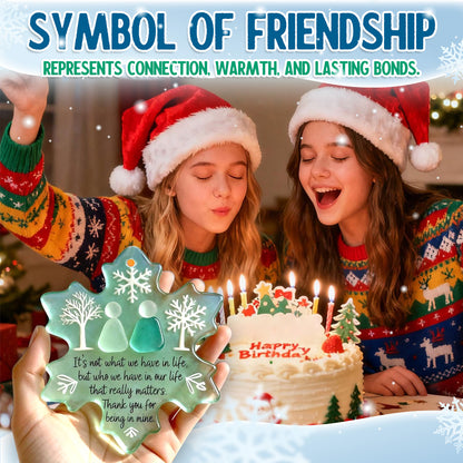 🌊Snowflake-Shaped Sea Glass Friendship Decor❄✨ Shaped by Nature & Crafted by Hand!