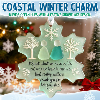 🌊Snowflake-Shaped Sea Glass Friendship Decor❄✨ Shaped by Nature & Crafted by Hand!
