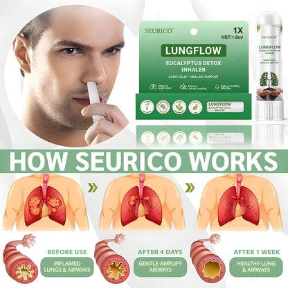 Seurico™ PureLung Herbal Refresh - Fast-Acting Herbal Inhaler for Lung Detox & Mucus Relief
