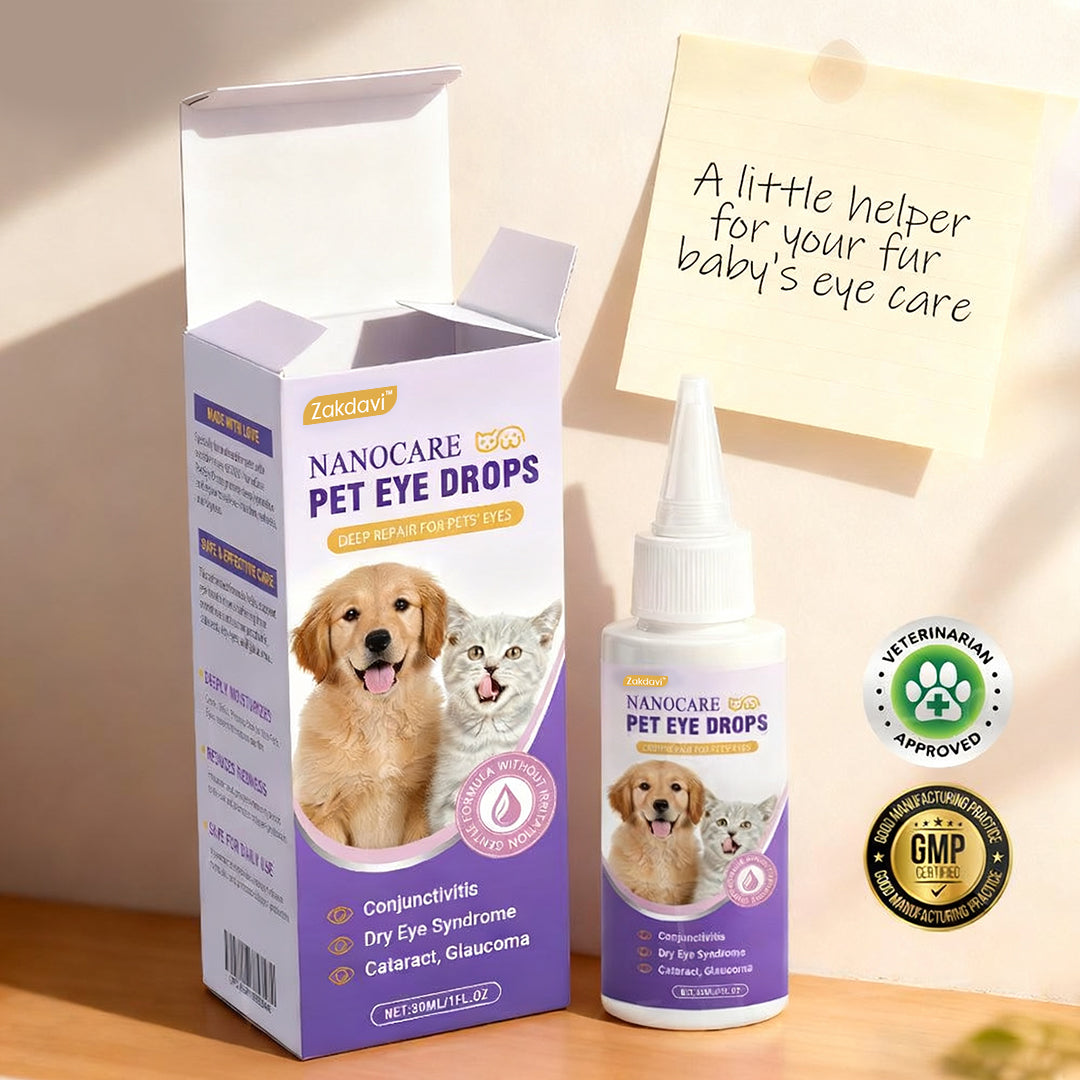 👩‍⚕️Zakdavi™ NanoCare Pet Eye Drops ☑️ FDA Approved | Relieves Conjunctivitis, Dry Eyes, Cataracts, and Keratitis🐶 🐈️