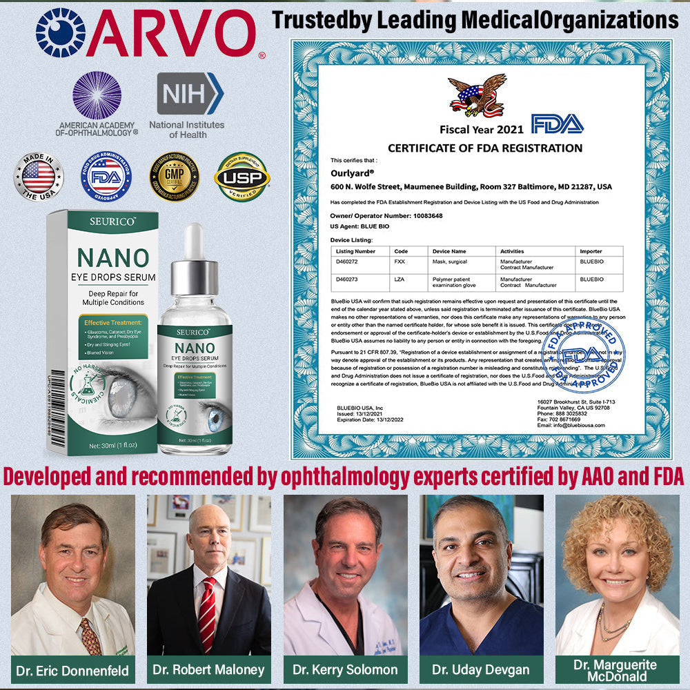 👩‍⚕️Seurico™ Nano Eye Drops Serum ✅Approved by the American Academy of Ophthalmology(Suitable for presbyopia, dry eye syndrome, glaucoma, and cataracts) ✅