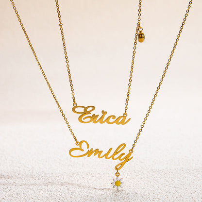 Estelle Petal & Gem Name Necklace