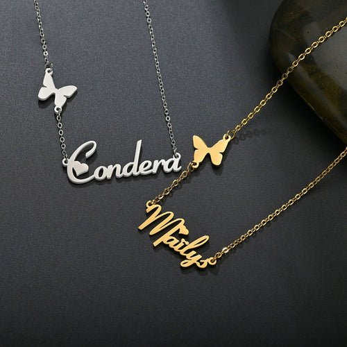 Butterfly Love Name Necklace