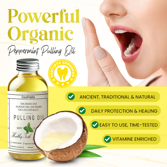 🎄 Holiday Sale Extravaganza: Enjoy 50% Off! 🎁  POWERFUL ORGANIC COCONUT + PEPPERMINT PULLING OIL 4 OZ (✨ Advanced Formula for Fresher Breath and Healthier Gums ✨)