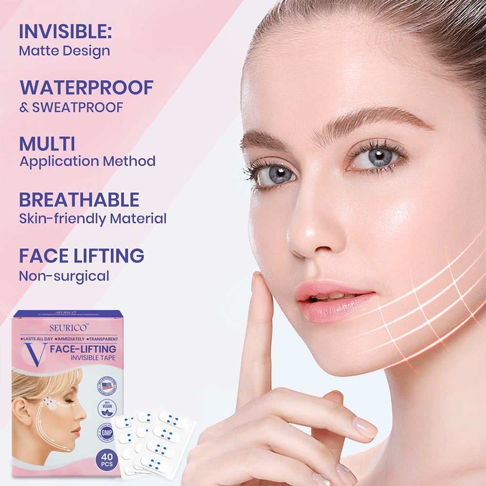 Seurico™ V-Face Lifting Adhesive Tape — Discreet, Waterproof Face Slimming Strips