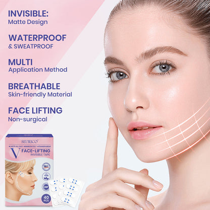 Seurico™ V-Face Lifting Adhesive Tape — Discreet, Waterproof Face Slimming Strips