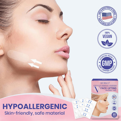 Seurico™ V-Face Lifting Adhesive Tape — Discreet, Waterproof Face Slimming Strips