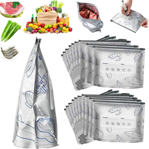 🔥 Reusable Aluminum Foil Sealable Storage Bags | Keep Food Fresh Longer & Organized with Eco-Friendly, Leak-Proof Design ♻️