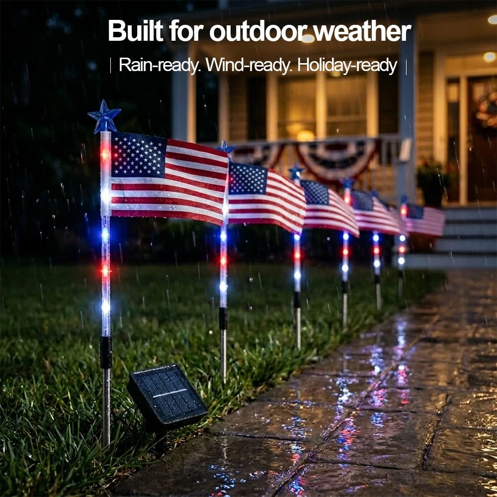 250th Anniversary Solar American Flag Lights