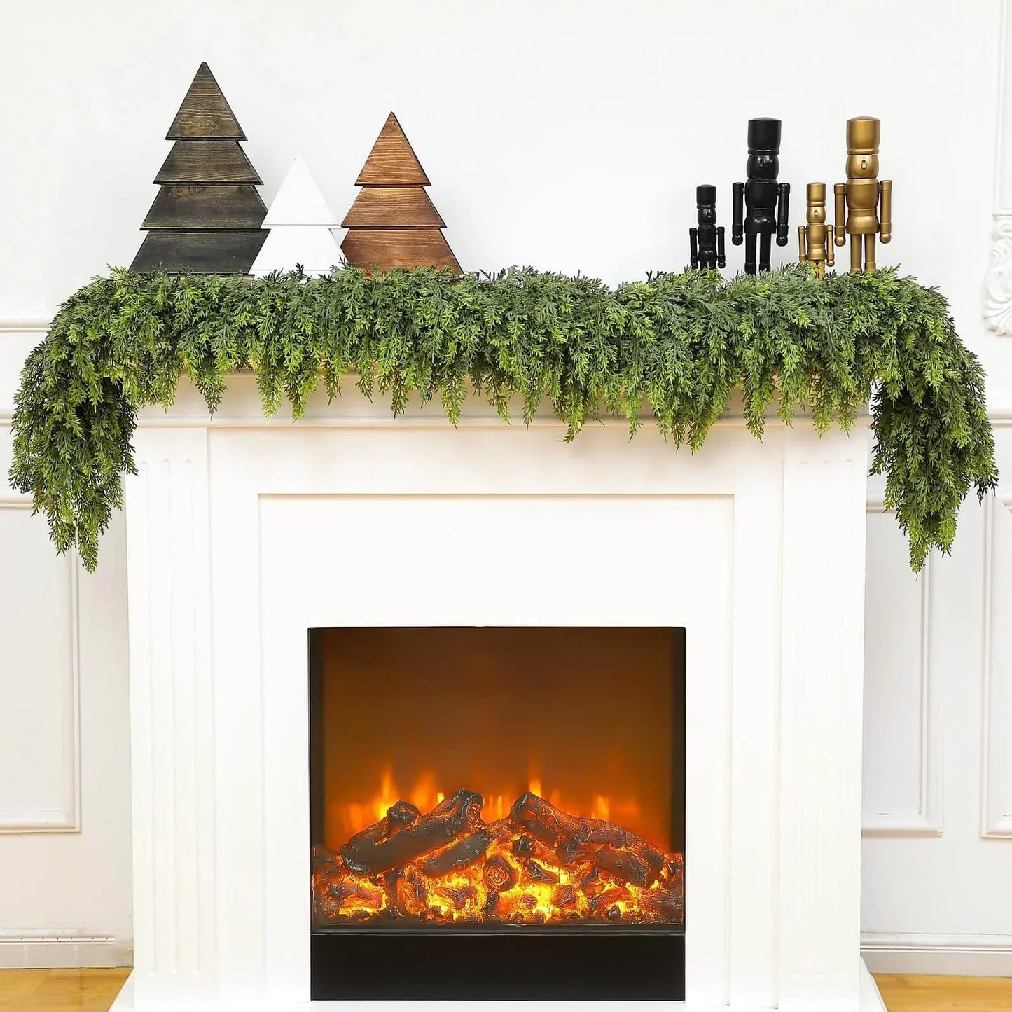 🎄 Christmas Artificial Cedar Garland – Lush, Festive Home Décor for Doors, Mantels & Tables! ✨